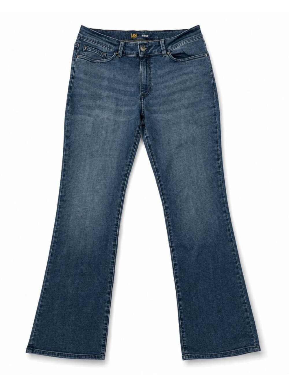 Lee Women's Medium Wash Bootcut Jeans Size 14 Stretch Denim Casual Pants